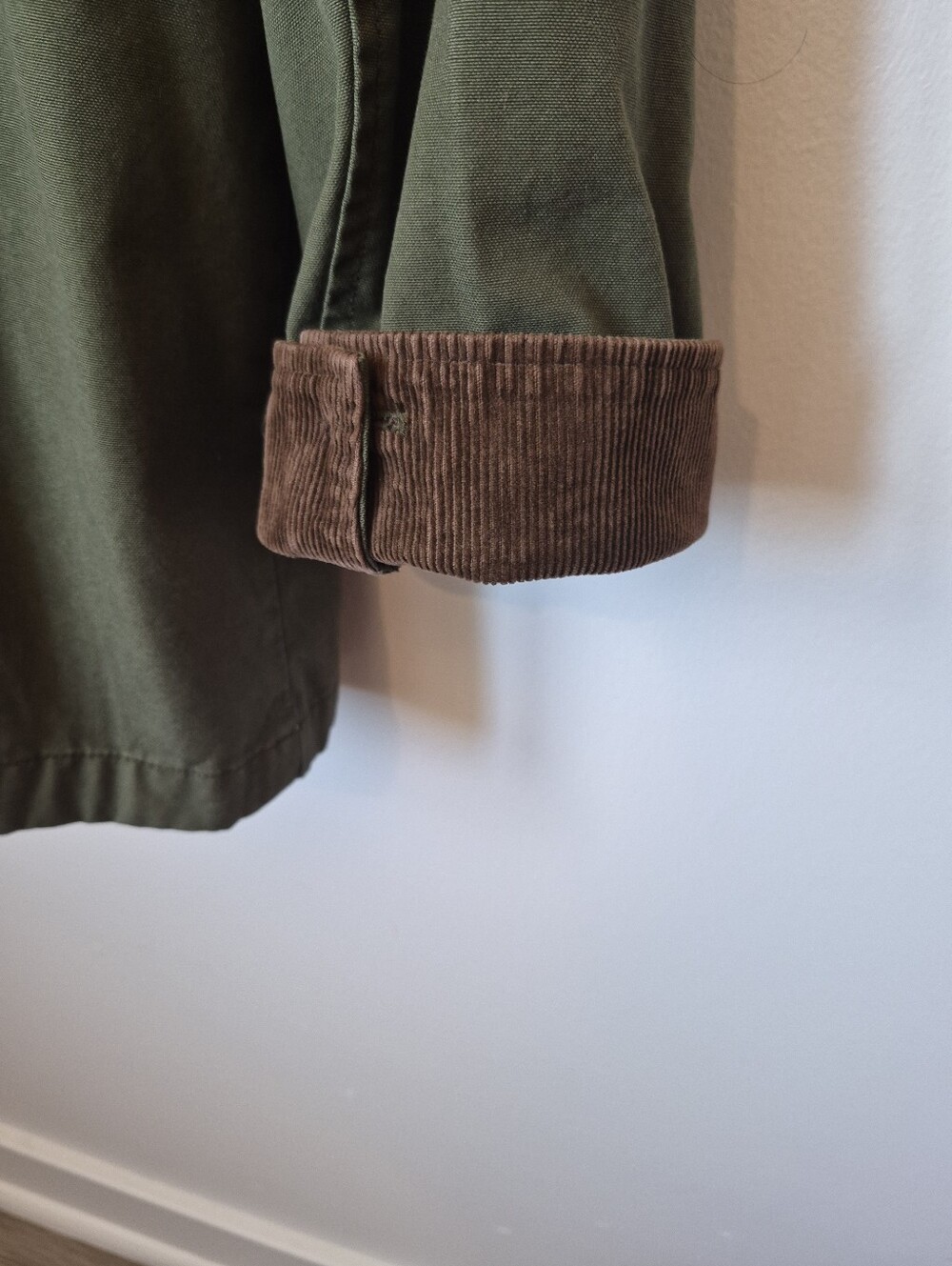LL Bean Womens Chore Coat Flannel Lined Size XLarge Green Excellent Condition - Picture 5 of 10